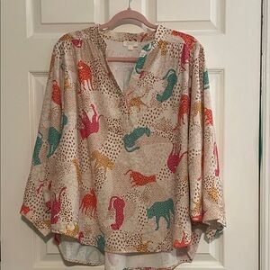 Colorful Leopard Print Blouse